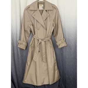AWESOME LONDON FOG- TOWNE! VANILLA TRENCHCOAT, MOP BUTTONS, BELTED, XLNT! SZ 8P